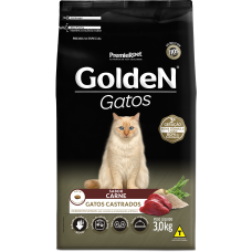 Golden Gatos Castrados Adultos Carne 3kg
